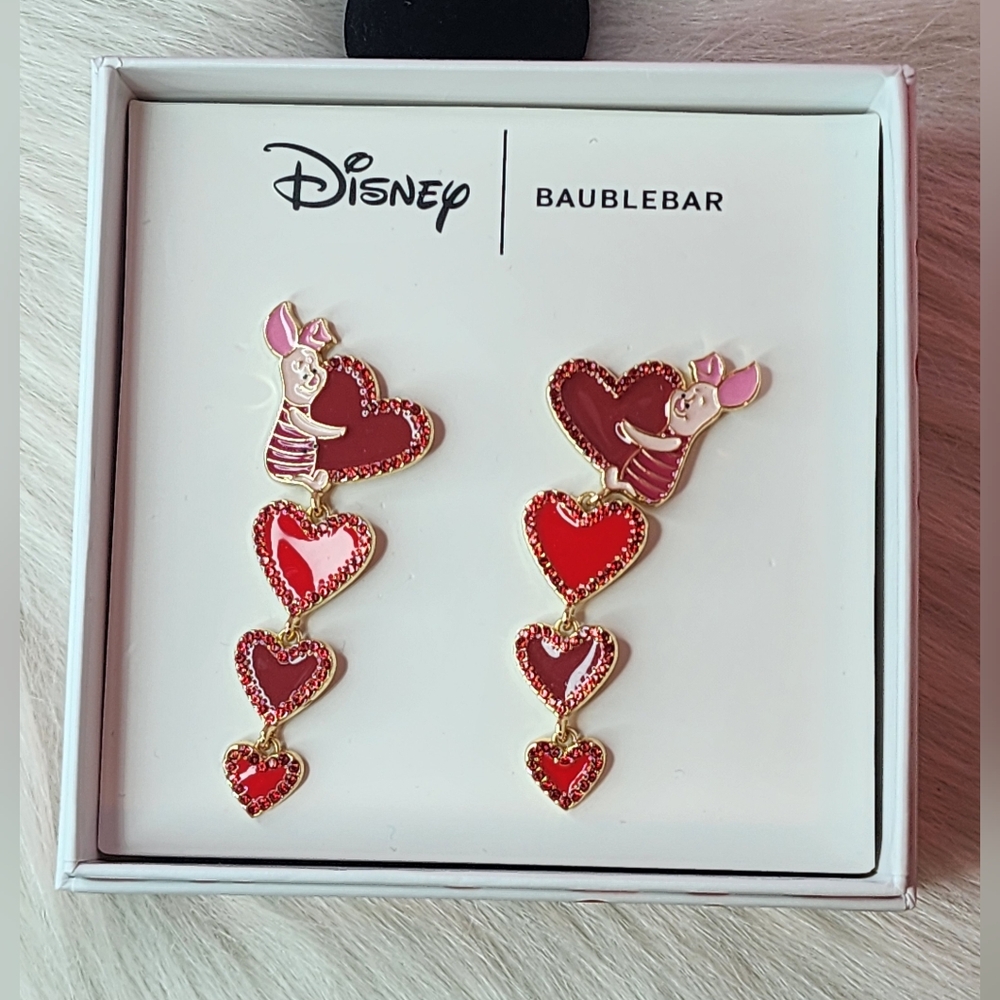 Disney BaubleBar Piglet Red Heart Earrings